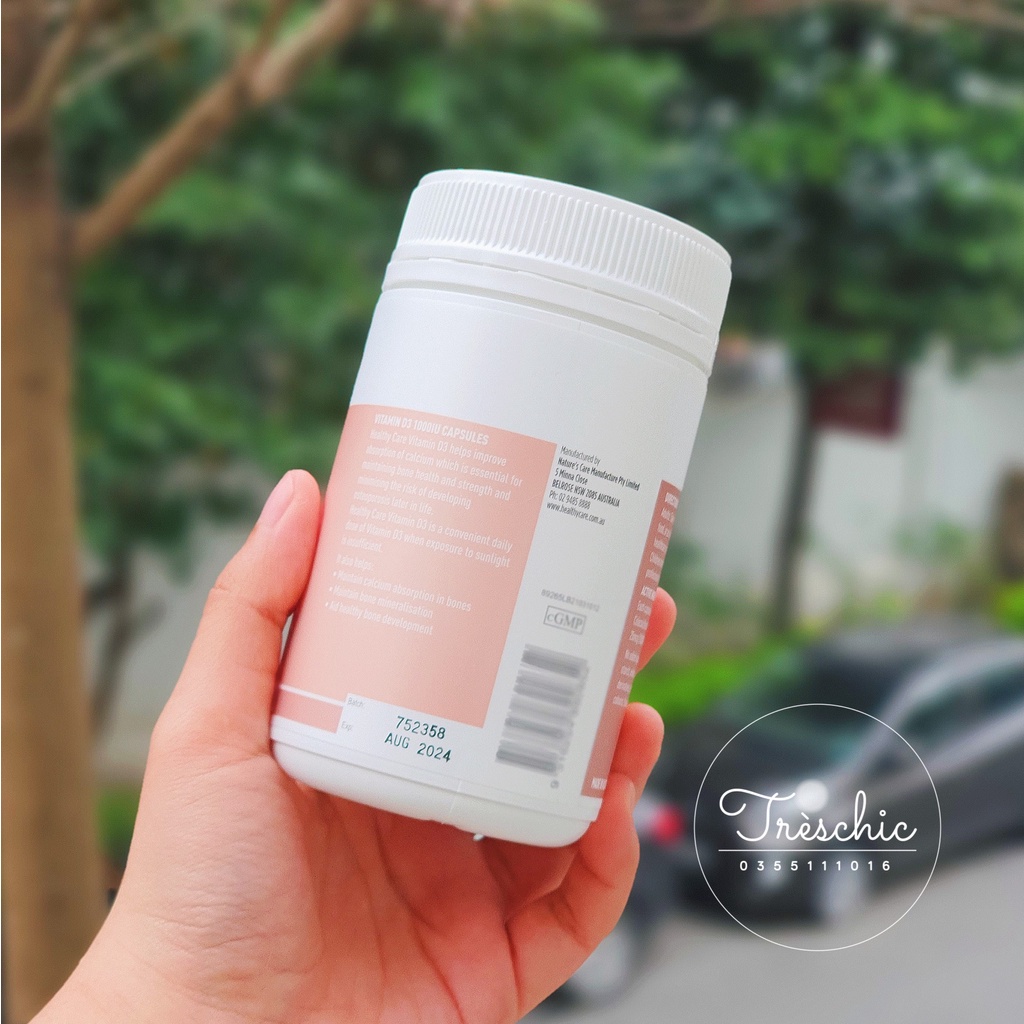 Healthy Care Vitamin D3 1000IU - Viên uống chống loãng xương