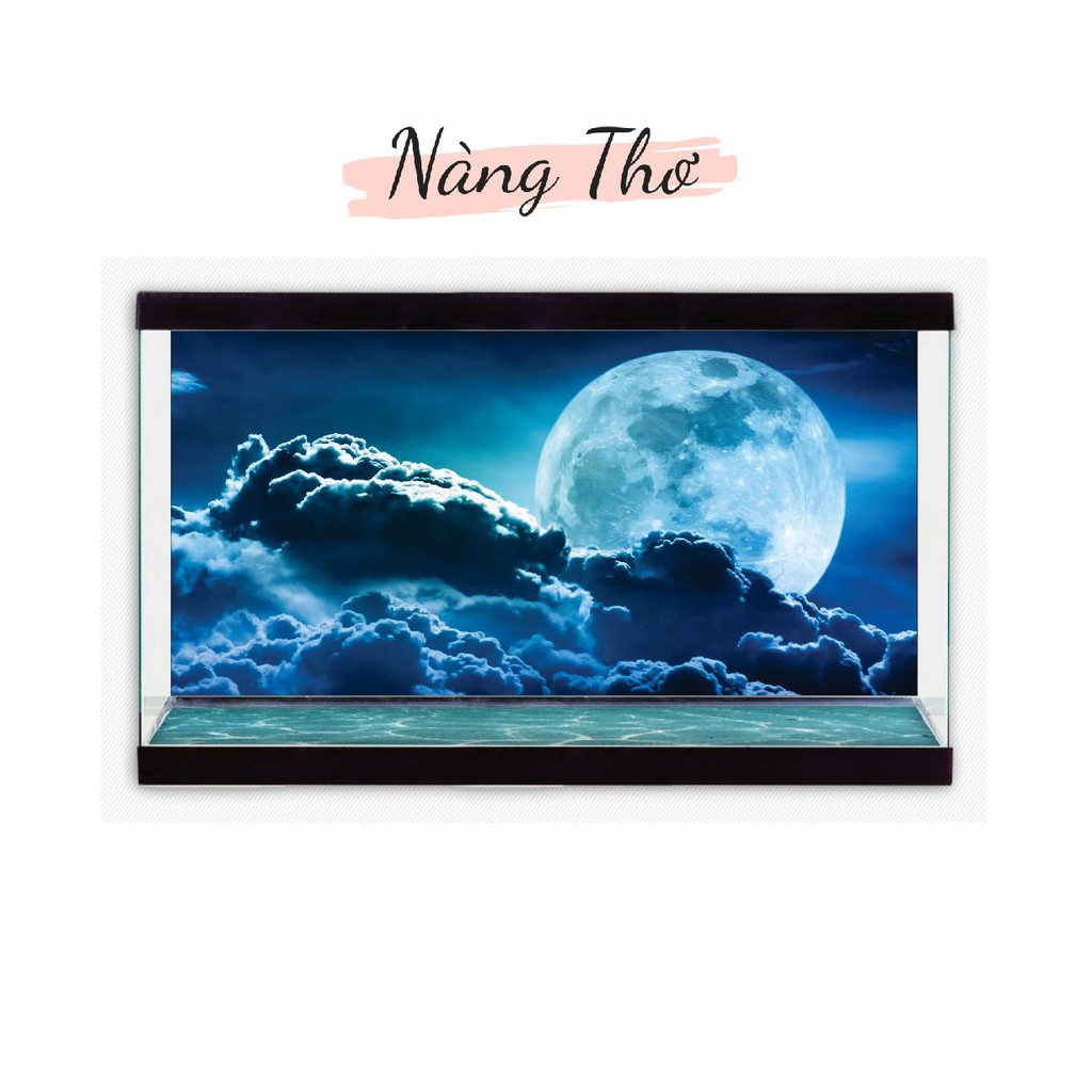 TRANH MẶT TRĂNG 3D DÁN HỒ CÁ NEW MOON_NÀNG THƠ