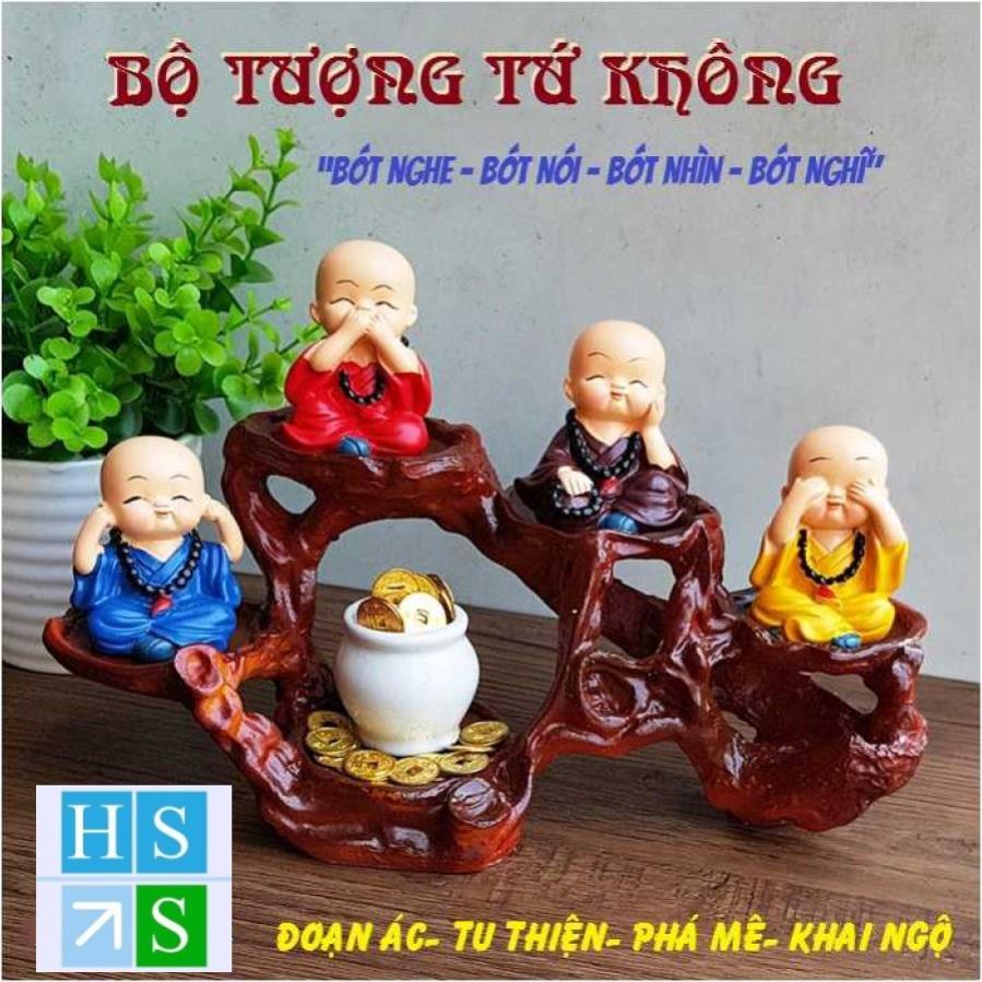 Bộ tượng 4 không 4 chú Tiểu (Hàng đẹp có hộp) - HS Shop Thủ Đức