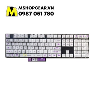 Keycap Tình nhân Valentine thick pbt dye-sub cherry profile 111 keys – Ký tự màu hồng và màu tím