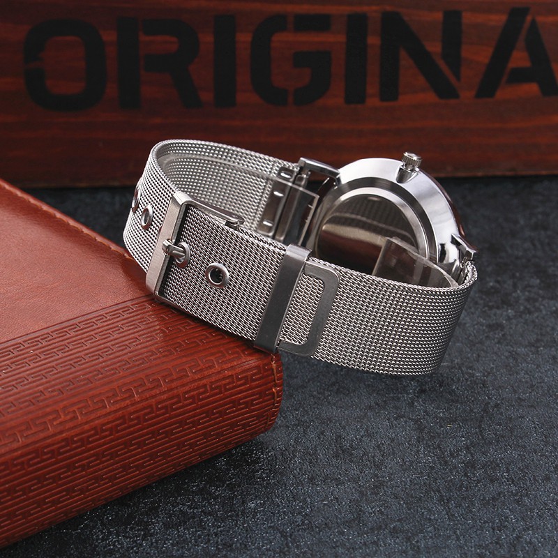 Đồng hồ thời trang nam nữ Geneva G203 dây lưới thép cực đẹp, 2 kim độc đáo cá tính | BigBuy360 - bigbuy360.vn