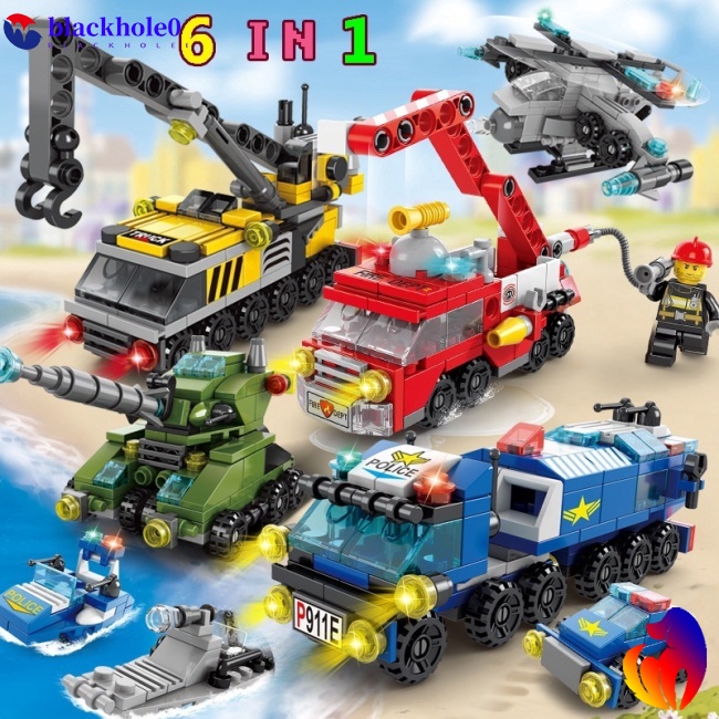 Bộ 100/200 Khối Lego Lắp Ráp Xe Cứu Hỏa/Xe Cứu Hỏa/Máy Bay/Tàu Thuyền Giáo Dục Cho Bé