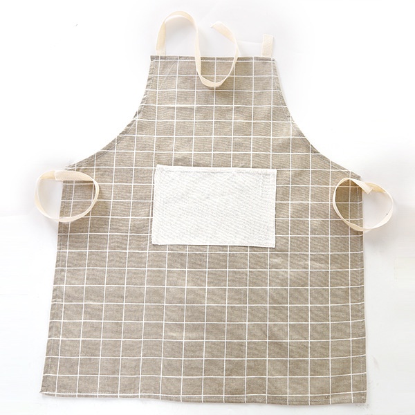 Tạp dề nấu ăn vải lanh cotton chống thấm dầu mỡ