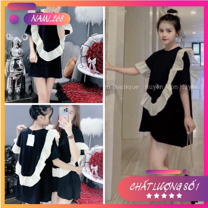 Áo Babydoll Phối Viền Nữ 🍀Thun Tăm Form Rộng Giấu Quần Bánh Bèo Tiểu Thư Ulzzang Vintage Hottrend