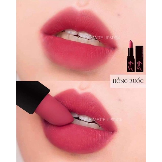 Son Môi DOLLY MATTE LIPSTICK Màu Hồng Ruốc Mềm Mịn Lâu Trôi 3.5g