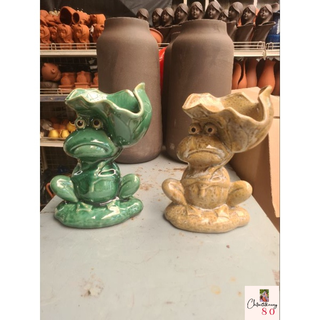 Chậu đất nung - chậu ếch tráng men