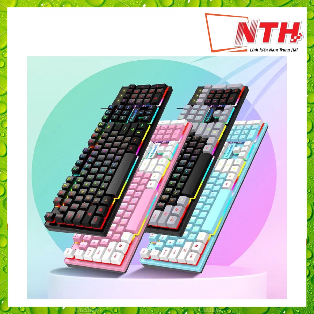 Bàn phím giả cơ K-SNAKE K4 NÚT VUÔNG dành cho game thủ với bản phối màu mới và đèn led xuyên phím- NTH