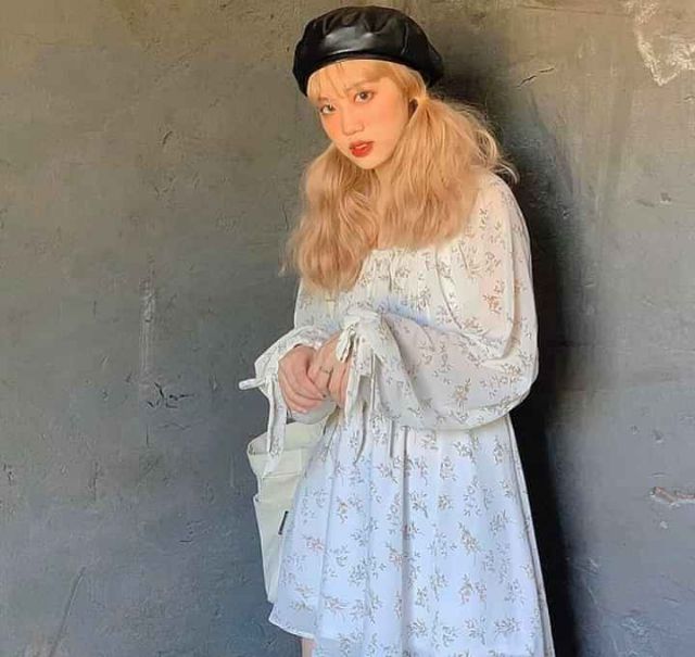 Đầm hoa cột nơ ngực