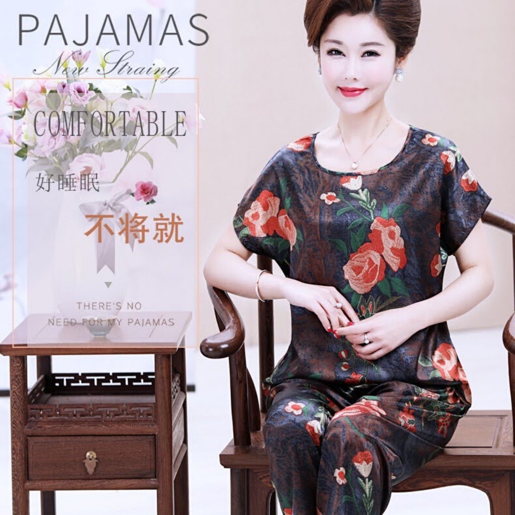 Đồ bộ Lụa Hoa mặc nhà cho mẹ và bà