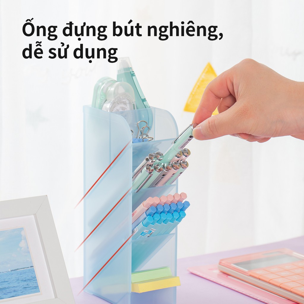 Kệ ống đựng bút, mỹ phẩm, đồ dùng văn phòng 5 ngăn Deli - Trang trí, sắp xếp đồ dùng gọn gàng - 8932/ 8933
