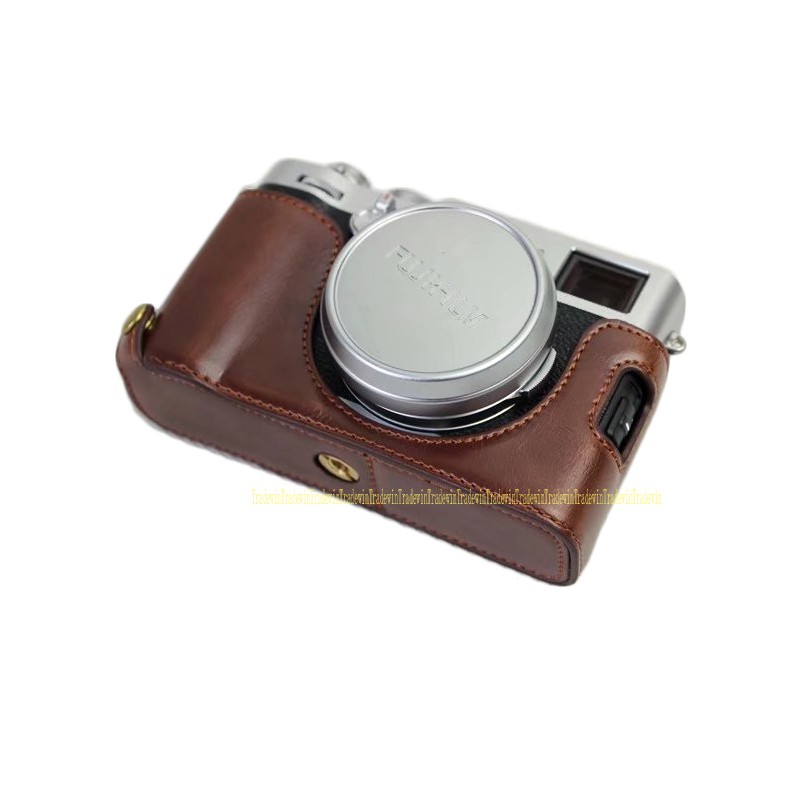 Bao Da Pu Bảo Vệ Máy Ảnh Fujifilm X100F Kèm Dây Đeo Cổ Tay