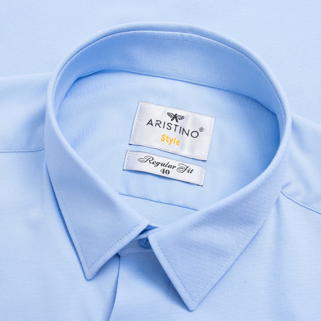 Áo sơ mi nam dài tay ARISTINO họa tiết xanh solid dobby thanh lịch, nhã nhặn-  ALS10502