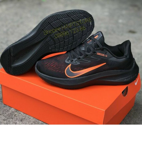 Giày Nike Zoom Winflo 7 Black/Orange (20) Nam Running [Chính Hãng - FullBox]