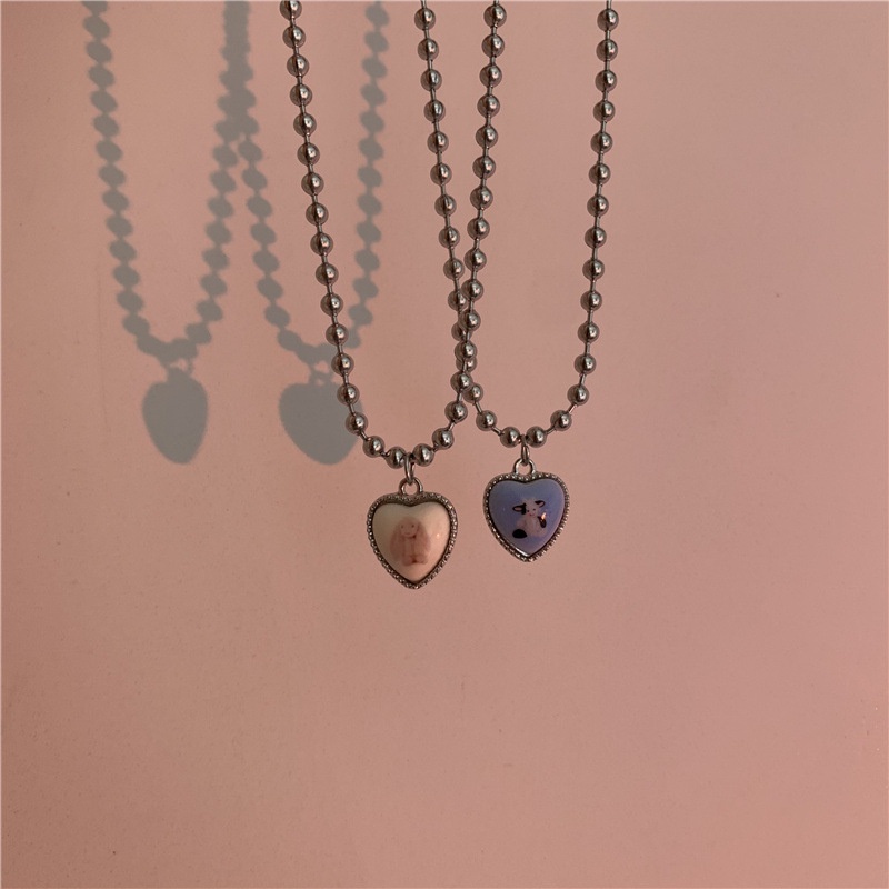 Vòng Cổ Chuỗi Hạt Mặt Tròn Hình Thỏ Phong Cách Hip Hop Hàn Quốc Độc Đáo 19A1233 Thời Trang