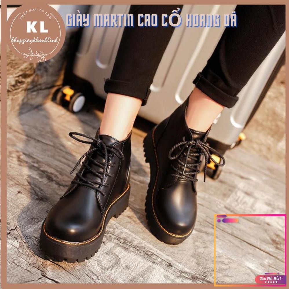 Giày/ bốt ulzzang vintage MARTIN cổ cao buộc dây tăng chiều cao mang phong cách hoang dã -v01 | BigBuy360 - bigbuy360.vn