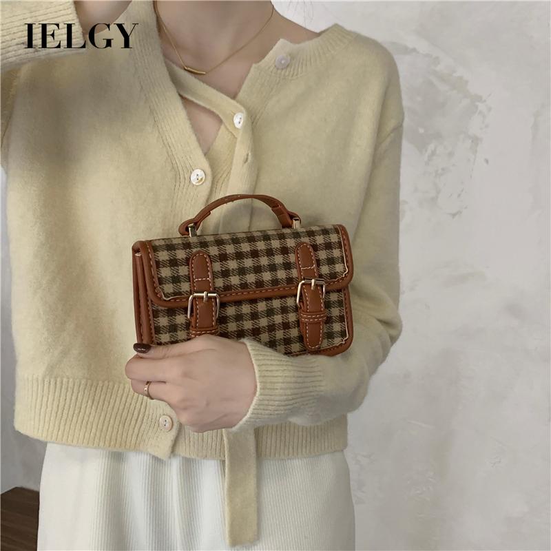 Túi đeo chéo hình vuông nhỏ phong cách retro Anh Quốc