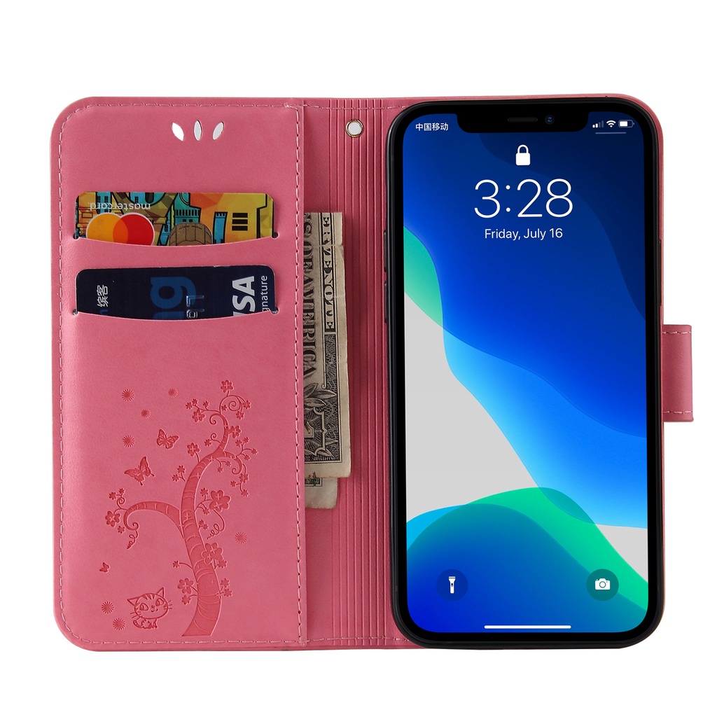 Bao Da Điện Thoại Nắp Lật Kèm Ngăn Đựng Thẻ Hoạ Tiết Cây May Mắn Sang Trọng Cho iPhone 14 14 Pro 14 Pro Max 13 13 Pro 13 Pro Max Ốp
