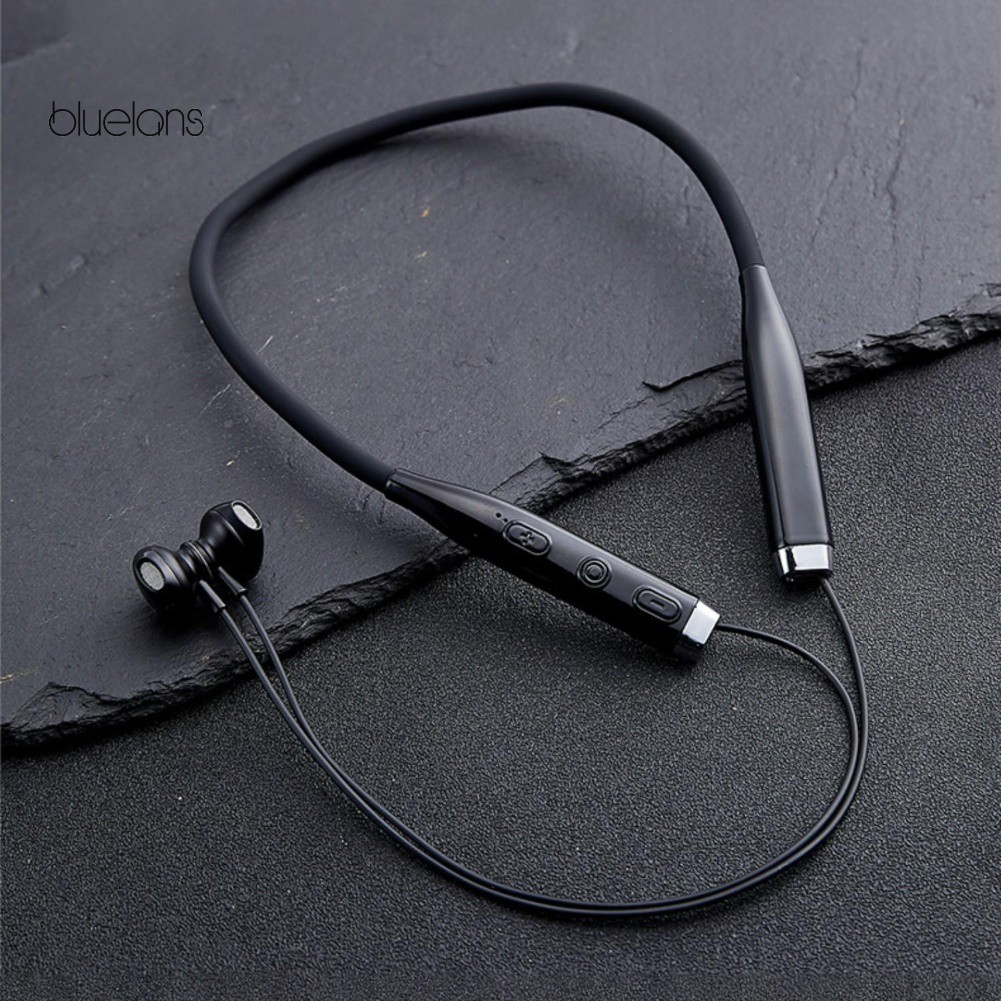 MD❀Foldable Hang Neck Wireless Bluetooth Sweatproof Sport Music Headset Earphone
