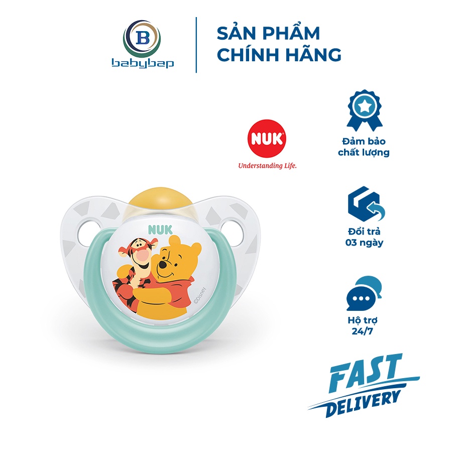 Bộ 2 Ti Giả NUK Sleeptime Cao Su Plus (Disney) An Toàn, Siêu Mềm Và Khó Rách