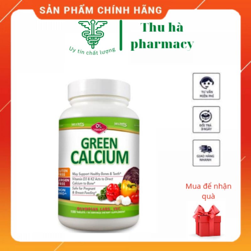 Viên Uống Olympian Labs Green Calcium Bổ Sung Canxi Hữu Cơ Cho Bà Bầu, Trẻ Em Và Người Lớn