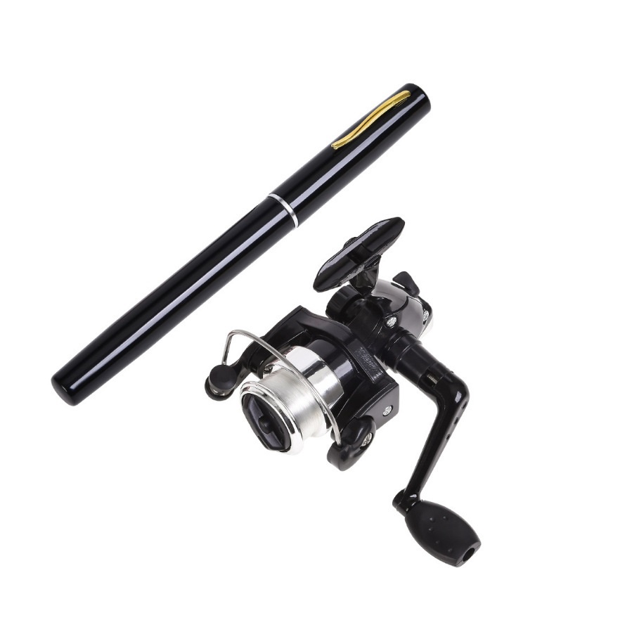 Bộ Cần Câu Bút Mini Máy Đứng Máy ngang 1m Thu Gọn 22cm Cực Kỳ Tiện Gọn