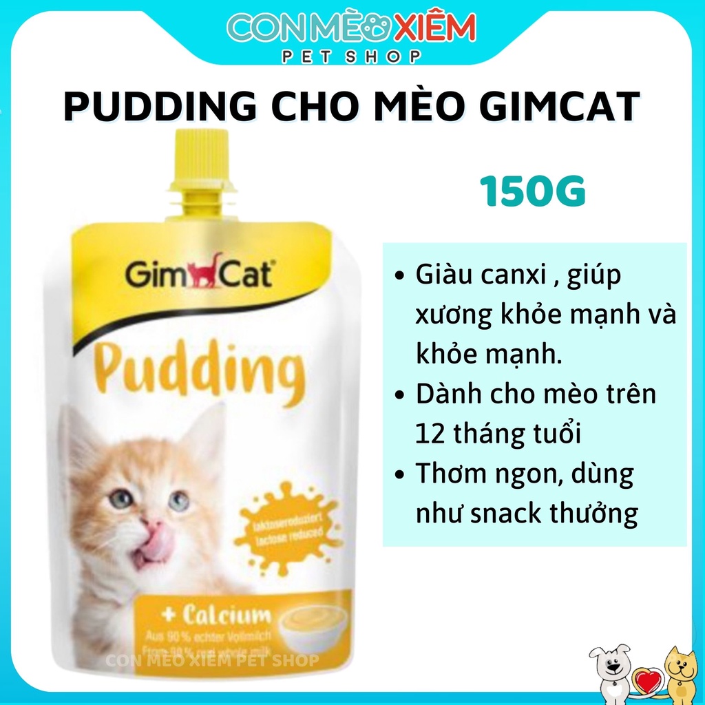 Pudding cho mèo Gimcat đức 150g, bổ sung canxi tiêu hóa cho thú cưng Con Mèo Xiêm