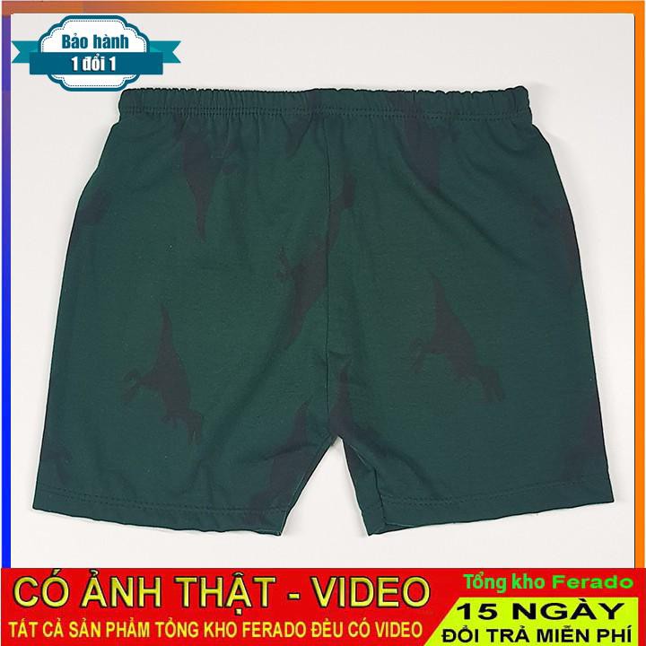 [ xả kho ] Bộ cotton cộc tay cho bé trai, bé gái- in hình khung long F219