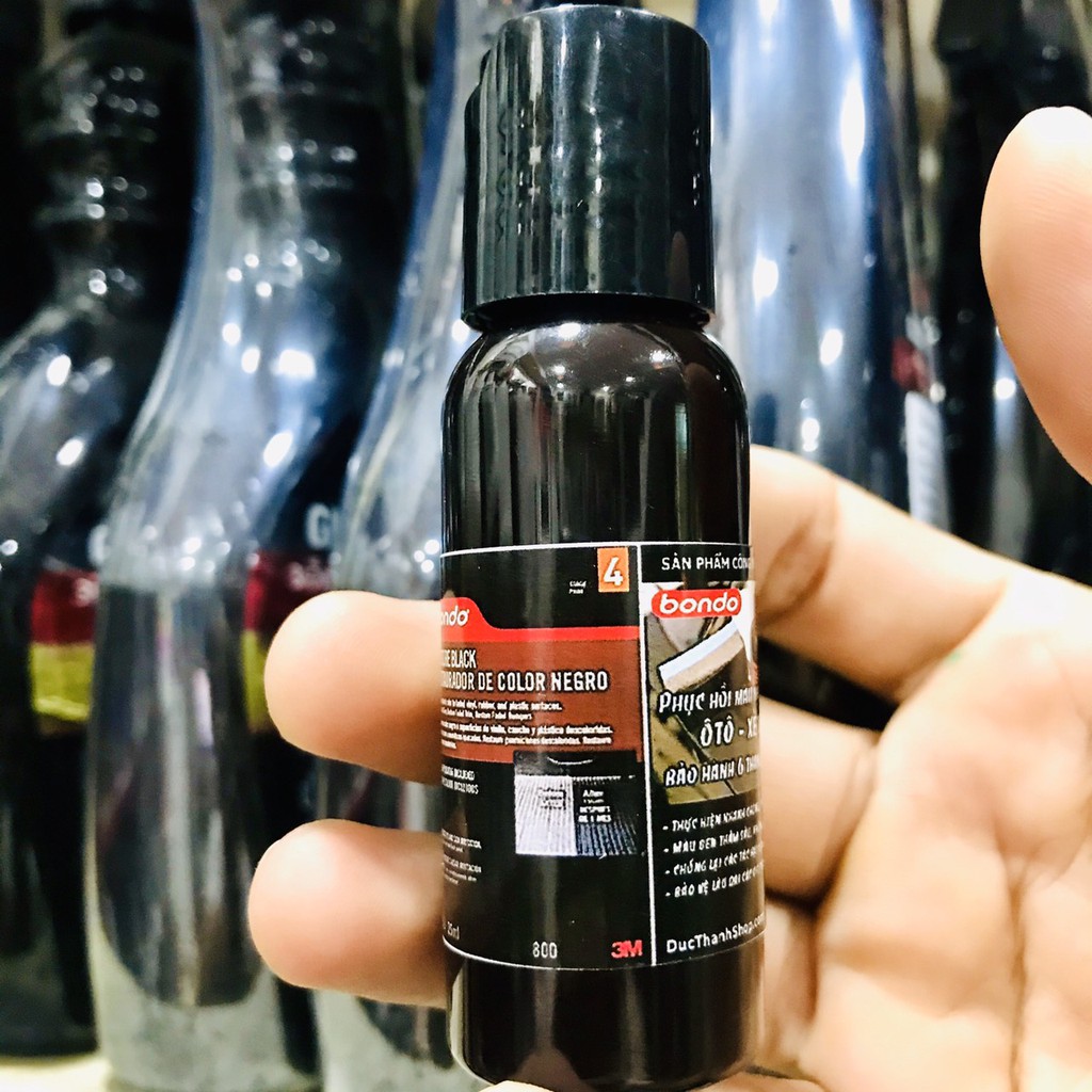 DUNG DỊCH PHỤC HỒI NHỰA ĐEN - 3M BONDO RESTORE BLACK RESTAURADOOR DE COLOR NEGRO PN0800 20ML TẶNG KÈM MÚT BÔI