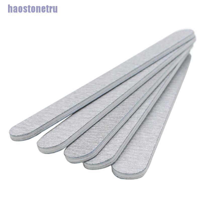 【HRU】10 pcs Nail Art Sanding Files Buffing Grey Round Manicure Salon Tool 100/180