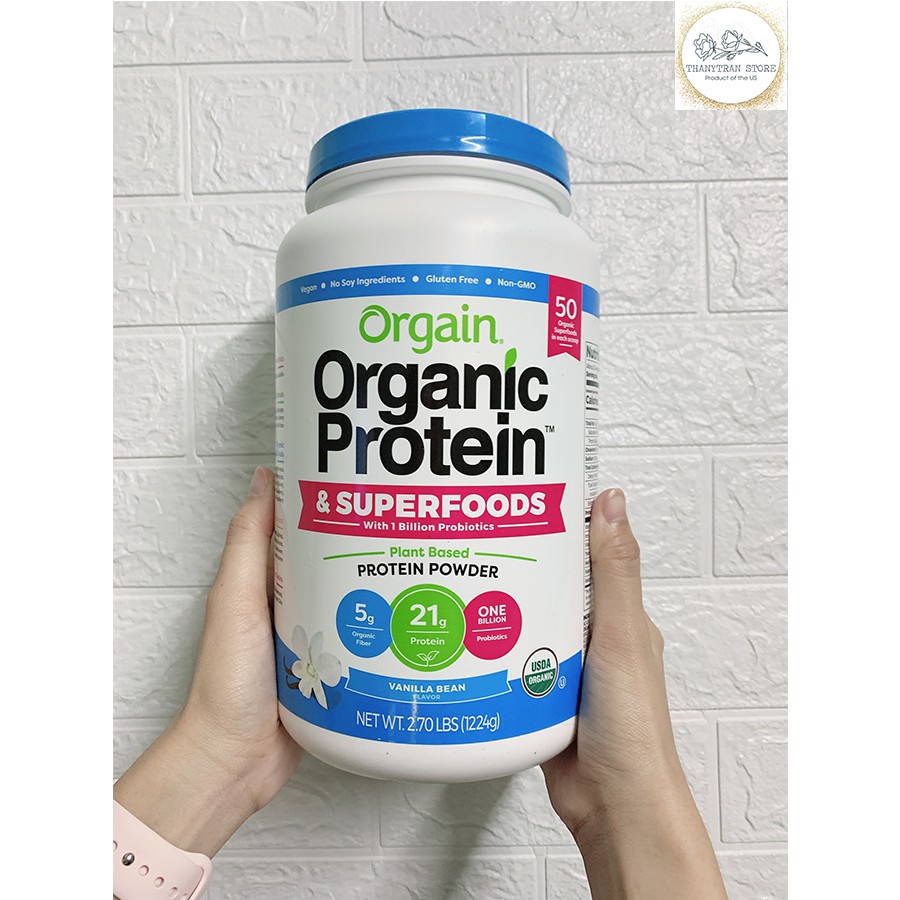 Protein hữu cơ Orgain Organic Protein USDA 1.2kg VANI