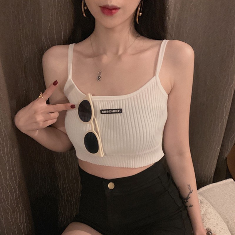 QKOOLE Áo hai dây  phong cách Hàn Quốc quyến rũ cho nữ