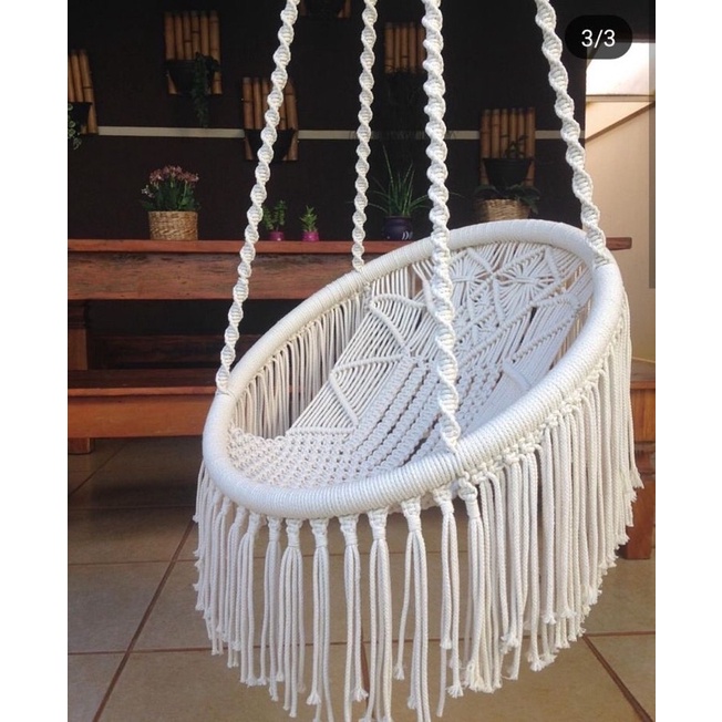 Xích đu thắt macrame decor trang trí nhà cửa homestay