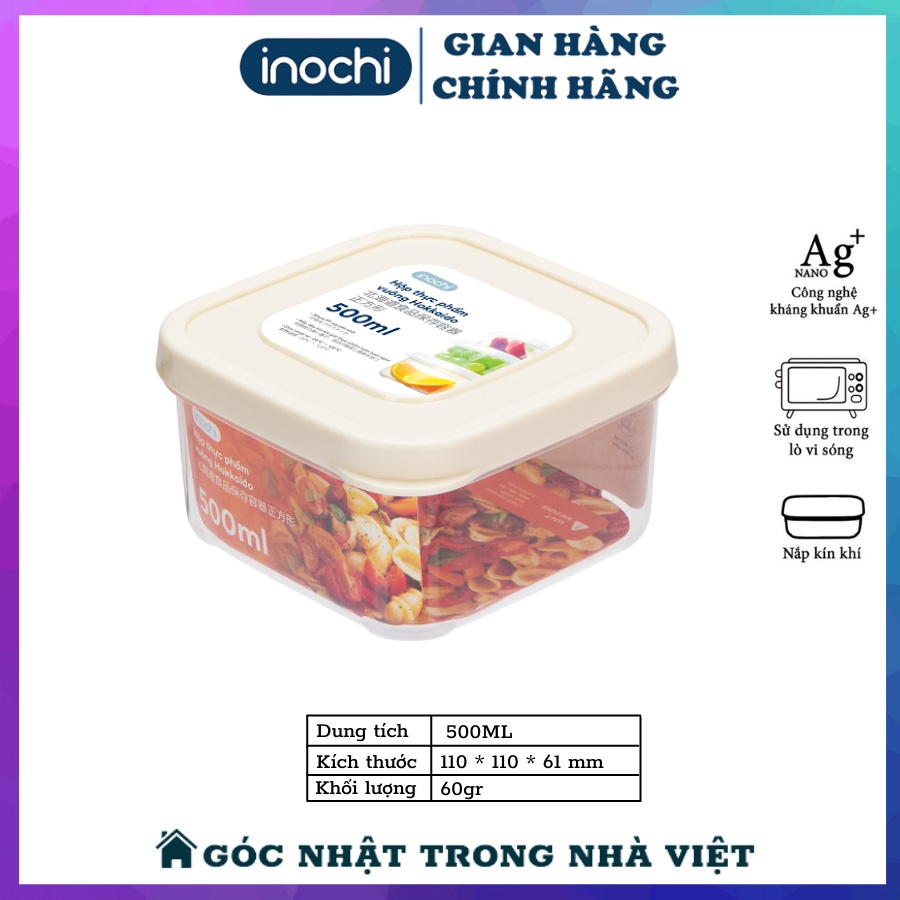 Hộp Đựng Thực Phẩm INOCHI Nhựa HÌNH VUÔNG - Hộp INOCHI Cao Cấp An Toàn Trong Lò Vi Sóng 6 Size