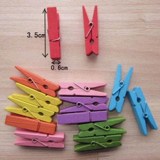 Sét 10 kẹp gỗ nhiều màu( kèm 2 mét dây thừng)