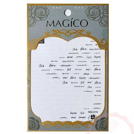 Sticker 3D - Hình dán móng tay magico chữ 314