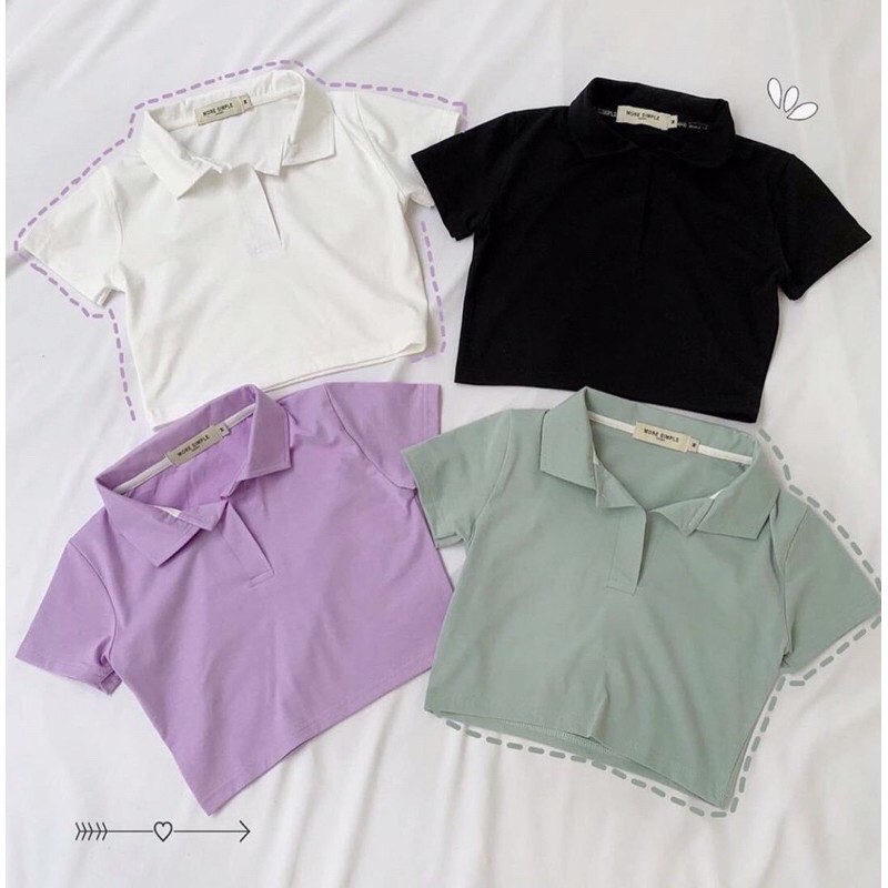 Áo croptop Polo đủ màu - áo croptop cổ gập🍓🍓vải tốt | WebRaoVat - webraovat.net.vn