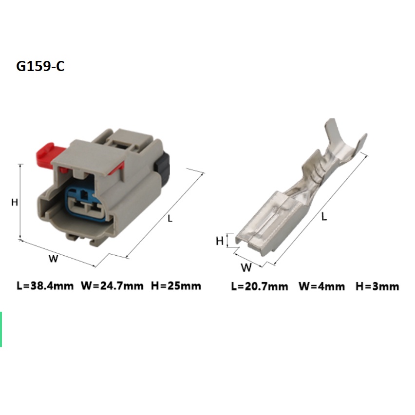 G159-Giắc cắm van điện từ điều chỉnh không khí 2 lỗ 2.8mm