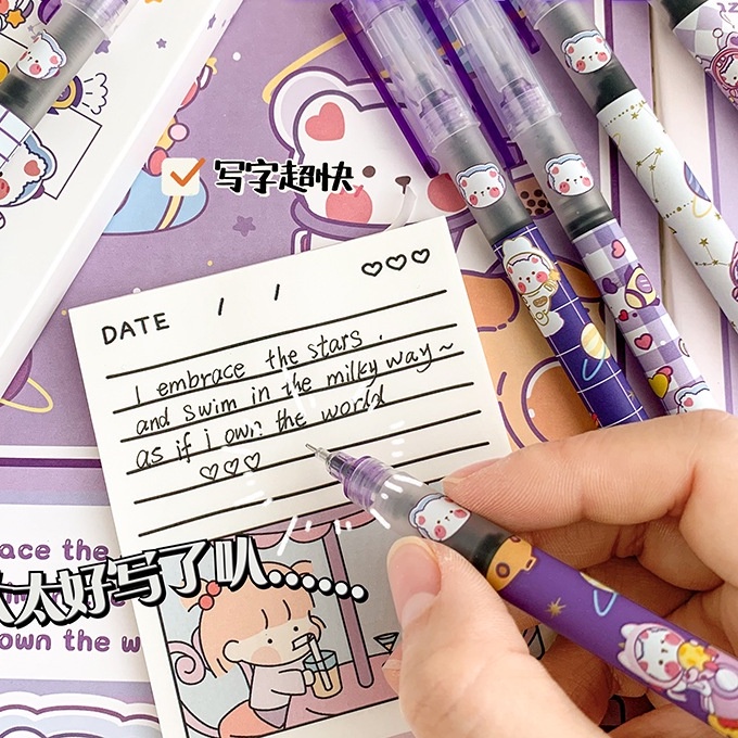 Bút mực gel ngòi 0.5mm in họa tiết hoạt hình dễ thương tiện dụng