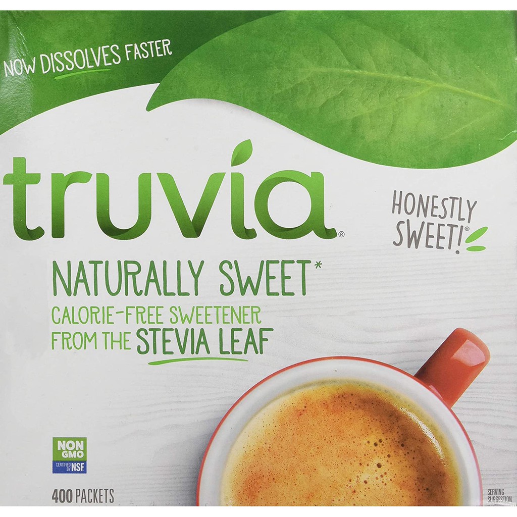 Hộp 400 gói đường cỏ ngọt (kiêng) Truvia Natural Stevia Sweetener Packets, non-GMO, gluten-free, sugar-free, kosher (2g)