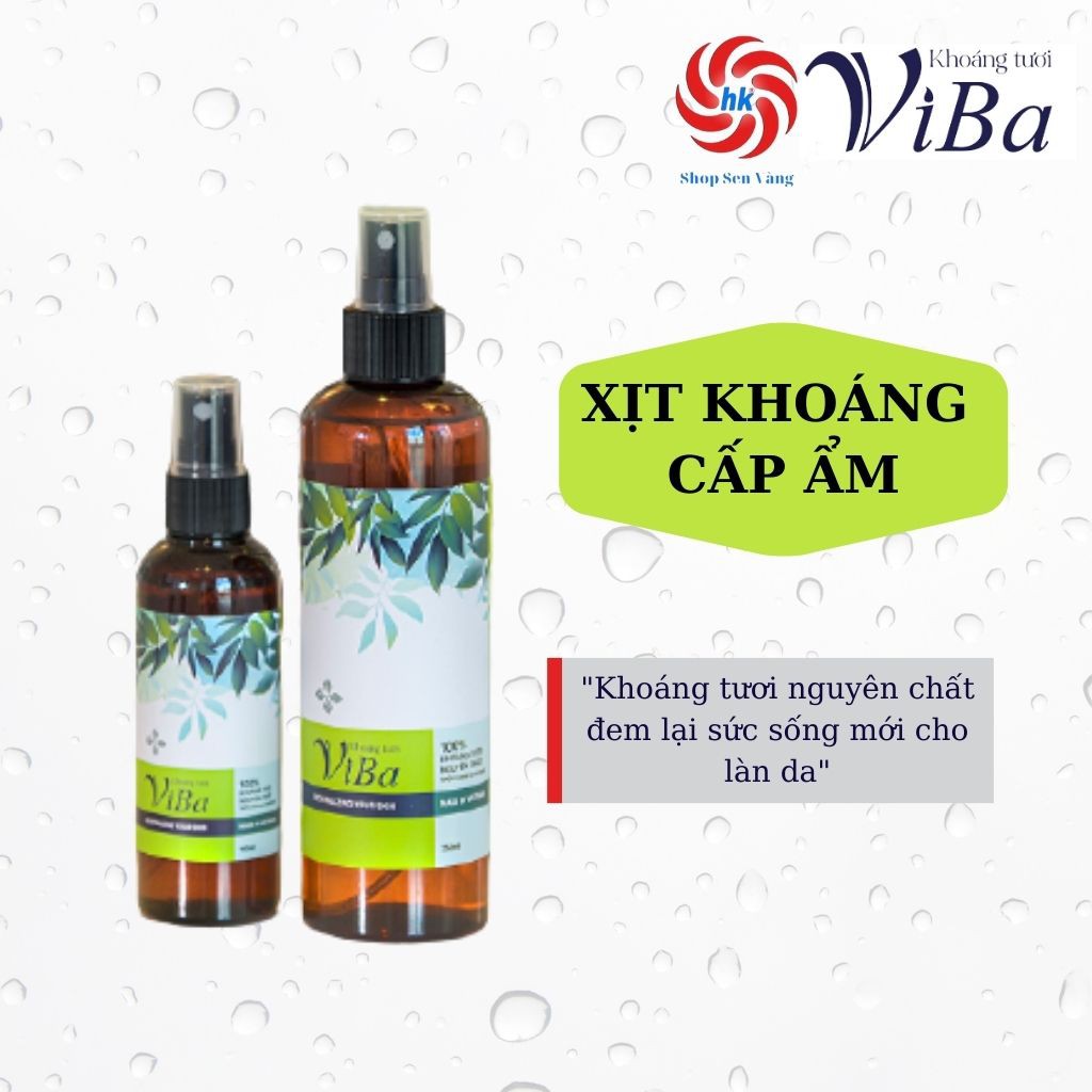 Xịt Khoáng Tươi ViBa cấp, dưỡng ẩm, kiềm da dầu, khoá trang điểm, chăn sóc da-shop sen vàng
