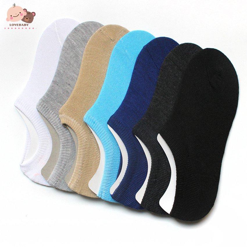 [HOT]1 Pair Fashion Cotton Socks Men's Solid Color Invisible Korean Socks