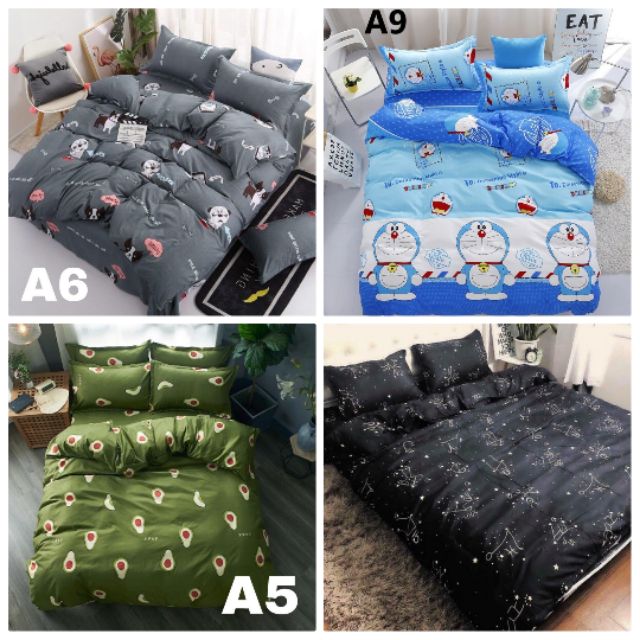 Trọn Bộ 5 món Vỏ Chăn Ga Gối Cotton poly nhập khẩu Hàn Quốc (được chọn mẫu)