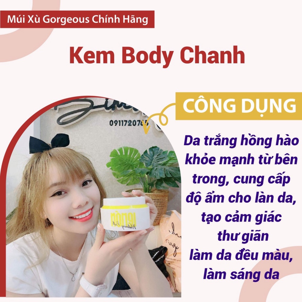 [CHÍNH HÃNG] Kem body chanh Trắng Da Chống Nắng Múi Xù GORGEOUS