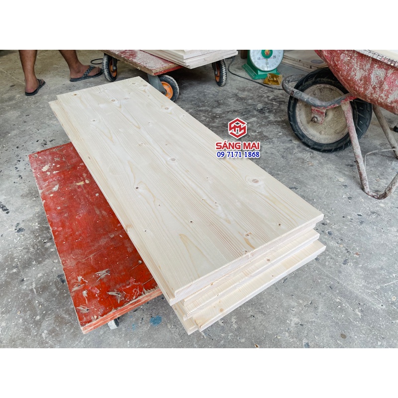 [MS159] Tấm mặt bàn gỗ thông rộng 40cm x dày 2cm, dài 100cm, 120cm +  gia công láng mịn
