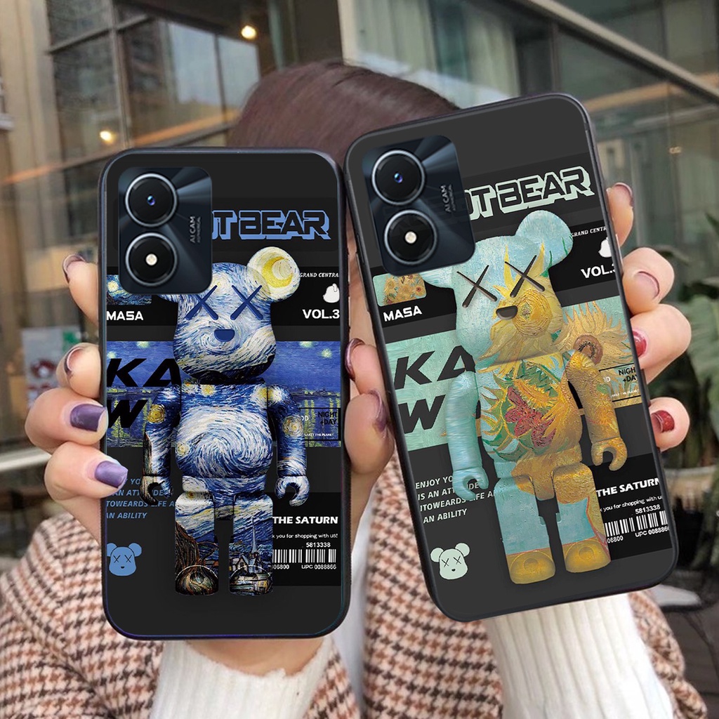 Ốp lưng Vivo Y02S - Vivo Y01 BEARBRICK kaws mới nhất siêu bền cực đjep