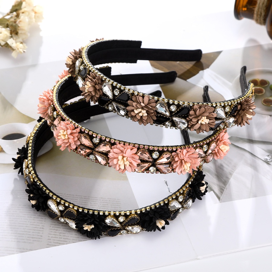 Băng Đô Cài Tóc Đính Đá Pha Lê Phong Cách Retro Hàn Quốc Cho Nữ