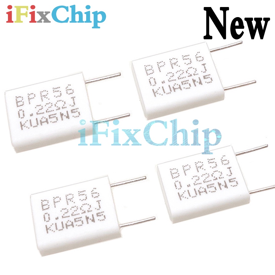Set 10 Điện Trở Gốm Không Cảm Ứng BPR56 5W 0.001 0.1 0.15 0.22 0.25 0.33 0.5 ohm 0.1R 0.15R 0.22R 0.25R 0.33R 0.5R