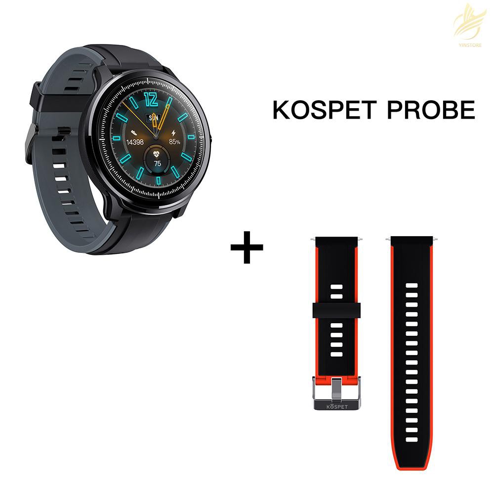 Đồng hồ thông minh KOSPET PROBE màn hình cảm ứng toàn diện IPS 1.3 inch chăm sóc sức khỏe thể thao dây silicon hai màu