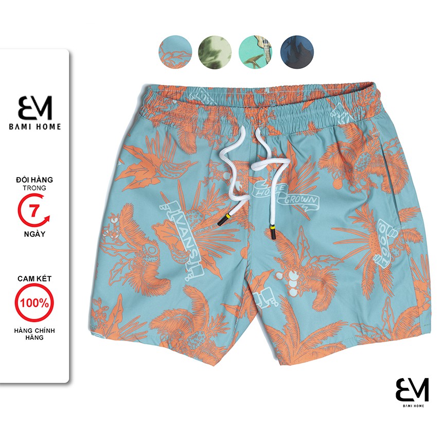 Quần short nam đi biển BAMI HOME đùi bơi mau khô thoáng khí cao cấp QB- 02