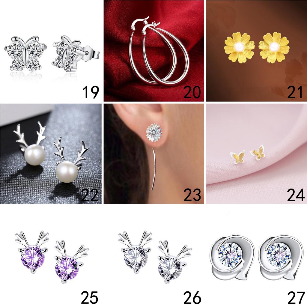 925 pure silver Earring for women Korean Fashion Jewellery Ear Accessories ED004